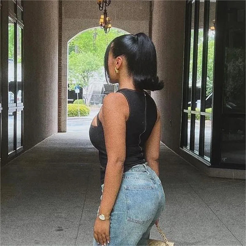 Women's Sleeveless Cutout Tank Top