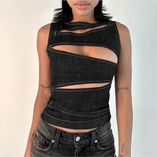 Women's Sleeveless Cutout Tank Top