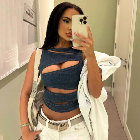 Women's Sleeveless Cutout Tank Top
