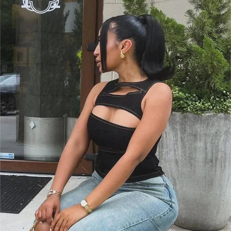 Women's Sleeveless Cutout Tank Top
